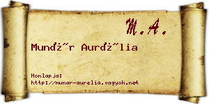Munár Aurélia névjegykártya